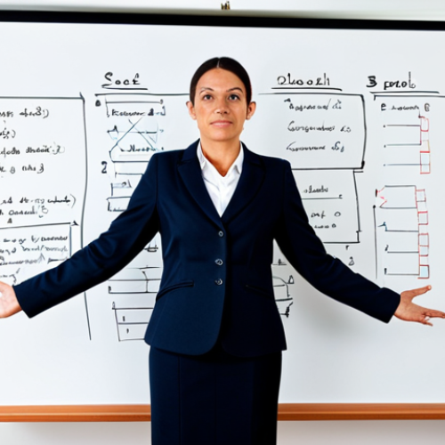 Home 9 **
"A grammar teacher in a modest, professional outfit, standing in front of a whiteboard filled with Spanish sentence diagrams, fully clothed, safe for work, perfect anatomy, correct proportions, natural pose, professional studio lighting, high resolution."
**