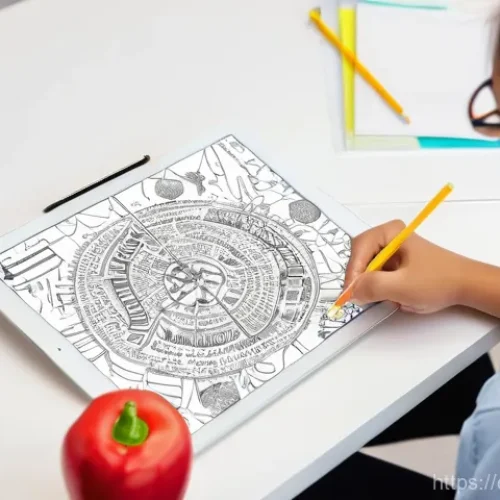 Home 23 국어 학습에서의 마인드맵 활용 - **Prompt:** A young female student, early 20s, with bright, enthusiastic eyes, sits at a modern, lig...